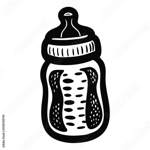 Baby bottle silhouette illustration for feeding and nurturing designs, baby bottle and pacifier isolated on white, baby bottle vector illustration, milk bottle vector art, bottle silhouette, baby bott