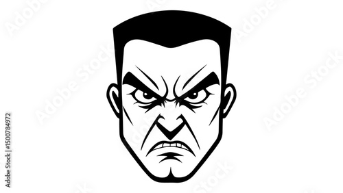 very angry expression of a man vector illustration