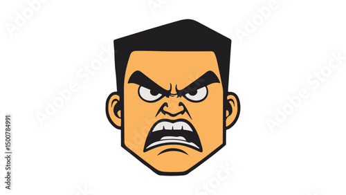angry person cartoon style vector illustration