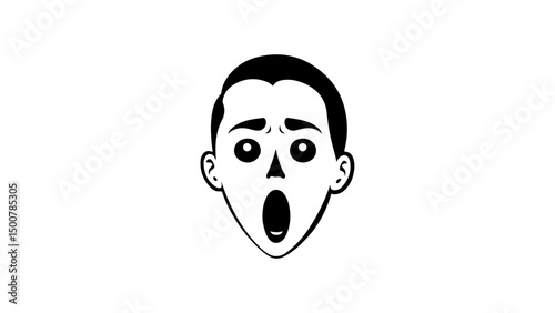 simple amazed person expression icon vector illustration