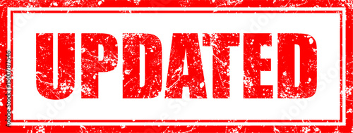 Red Rubber Stamp with update letter as grunge vector illustration 