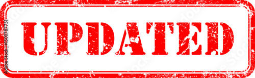 Red Rubber Stamp with update letter as grunge vector illustration 