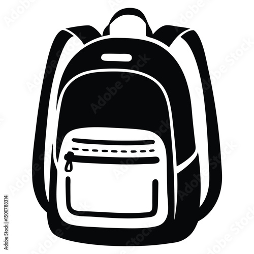 Backpack Silhouette Vector Art, school-bag--vector-silhouette--vector Backpack Silhouette Vector Art