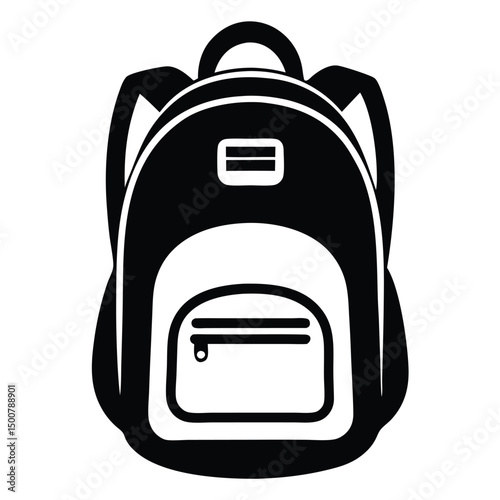 Backpack Silhouette Vector Art, school-bag--vector-silhouette--vector Backpack Silhouette Vector Art