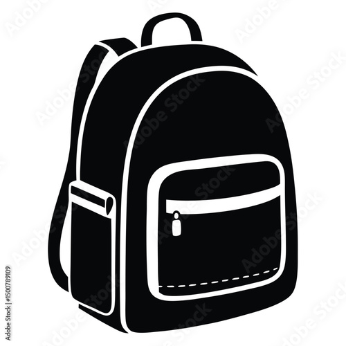 Backpack Silhouette Vector Art, school-bag--vector-silhouette--vector Backpack Silhouette Vector Art