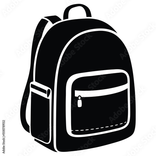 Backpack Silhouette Vector Art, school-bag--vector-silhouette--vector Backpack Silhouette Vector Art