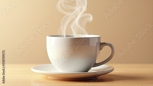 Steaming Cup of Coffee: A close-up captures the essence of a warm, inviting cup of coffee, with wisps of steam rising gently, offering a sense of comfort and relaxation.