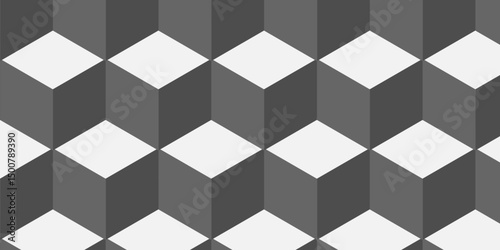 Abstract square white cubic square shape backdrop texture. cube geometric wall and floor vector diamond hexagon triangle wallpaper background.	