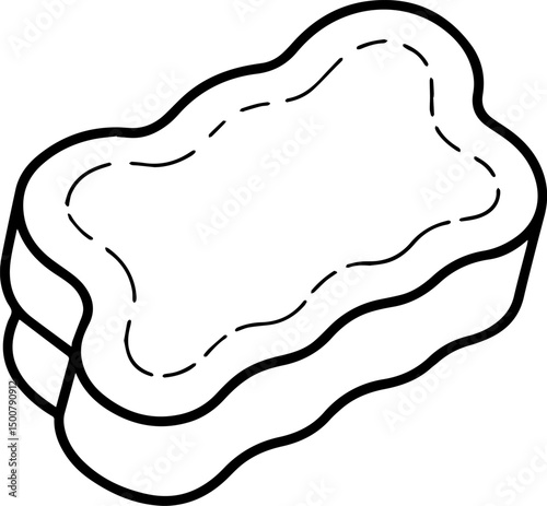 sponge outline vector illustration, coloring book page line art