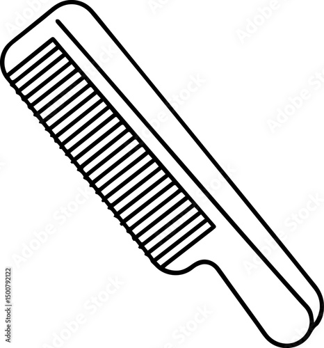 comb line art, black outline, vector and illustration, coloring book pag