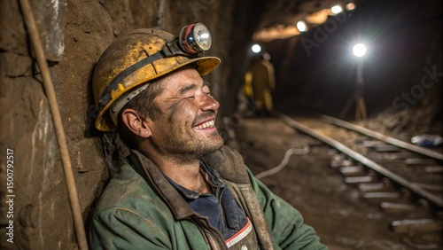 A smiling working man, miner