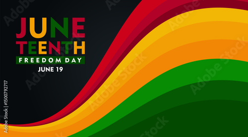 Juneteenth Freedom Day banner. African-American history and heritage. Suitable for poster, greeting card, banner and background
