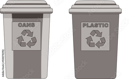 sketch illustration vector design image of trash bin with sorting types as a symbol of nature conservation icon