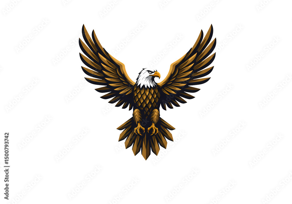 Fototapeta premium Majestic Bald Eagle Image Vector Art Bird of Prey Freedom Symbol isolated on transparent background