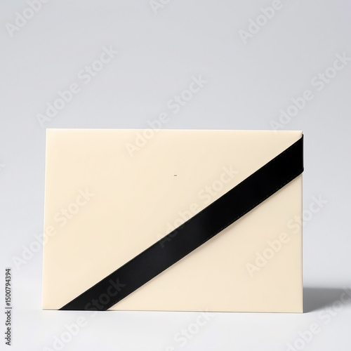Elegant gift Card wrapped with teal ribbon ready for celebration or special occasion