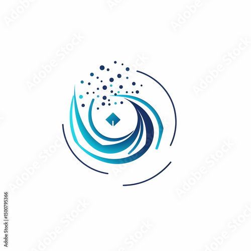 Abstract Blue Swirl Illustration