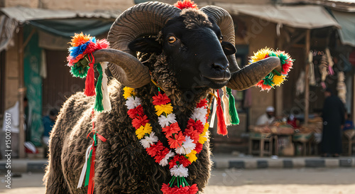Decorated Ram: Eid al-Adha
