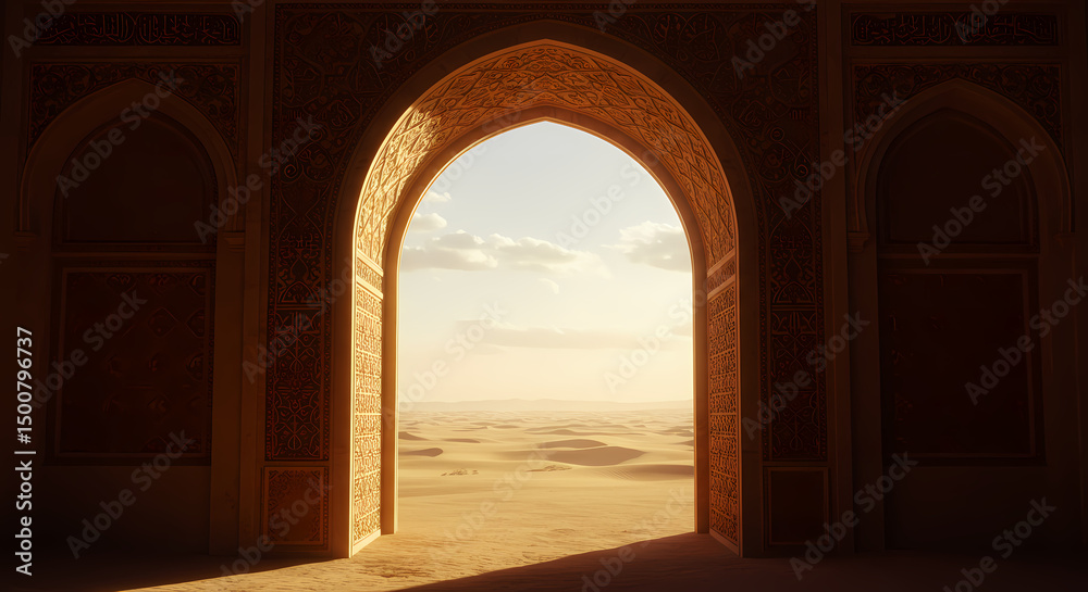 Fototapeta premium Desert Archway: Sunlit Sands