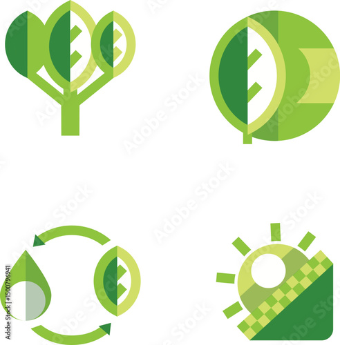 sketch illustration vector design collection icon logo symbol ecology pack nature conservation