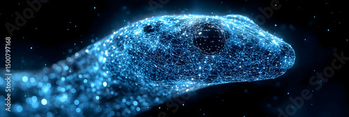 Glowing Snake 3D Illustration