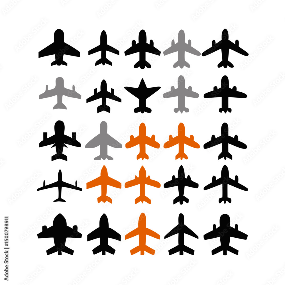 Fototapeta premium Illustration Vector graphic of plane icon. Fit for traffic, public, passenger etc. airplane icon.Illustration Vector graphic of Plane Formation icon template.gmail send icon airplane.icon a5 airplane.