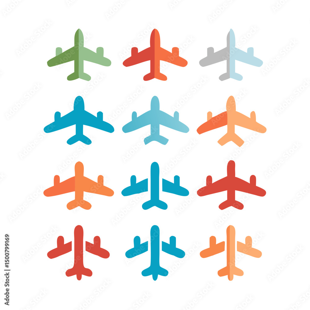 Obraz premium Illustration Vector graphic of plane icon. Fit for traffic, public, passenger etc. airplane icon.Illustration Vector graphic of Plane Formation icon template.gmail send icon airplane.icon a5 airplane.