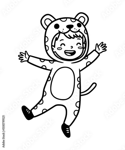 Boy wearing costume. Costplay. 