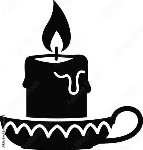 candle, flame, dark, silhouette, simple, minimalist, black and white

