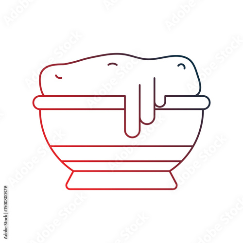 cheese gradient outline icon with white background vector stock illustration