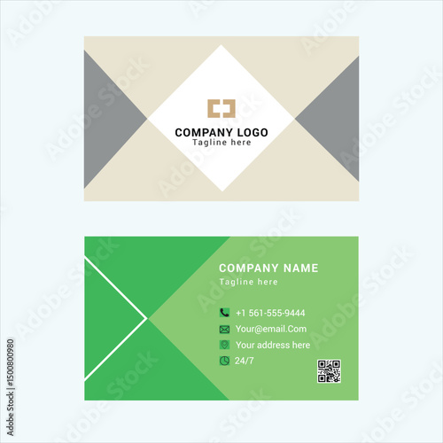 modern business card templates with green and gray geometric designmodern business card templates with green and gray geometric design