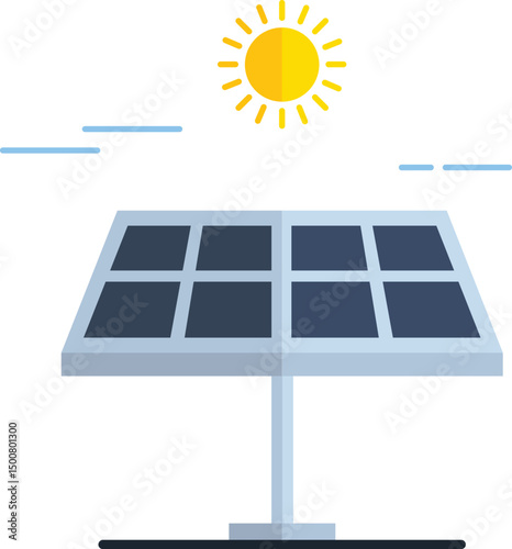 vector illustration drawing sketch of light capture device design for solar power plant 