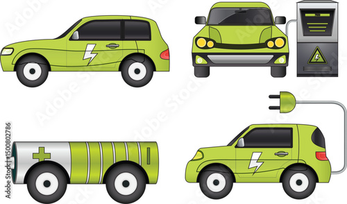 sketch illustration vector design of electric car transportation vehicle to support environmental preservation