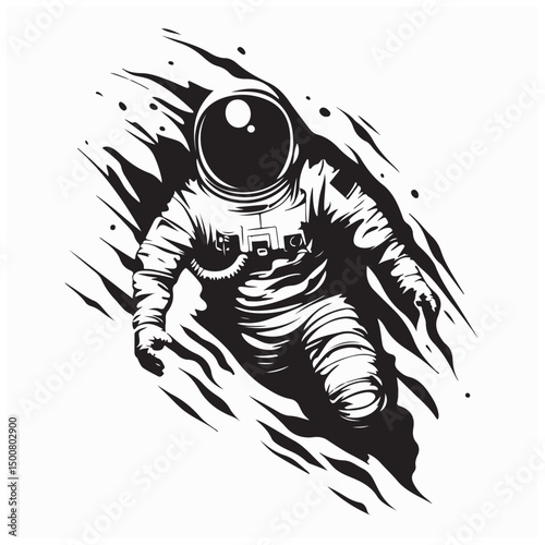 Astronaut Vector. Astronaut Enjoying in Space Illustration on white background.