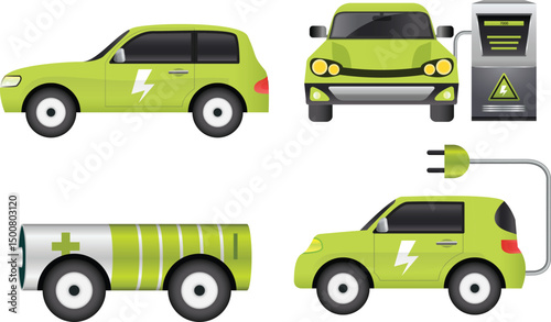 sketch illustration vector design of electric car transportation vehicle to support environmental preservation