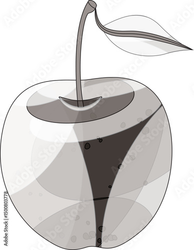 sketch image illustration vector design icon logo symbol fruit apple for eating cinderella