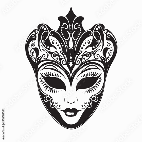 Carnival Venetian Mask Blending Tradition Image vector isolated on white background.