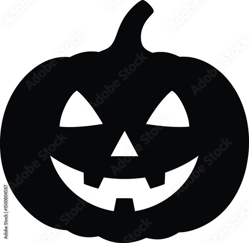 jack-o'-lantern, pumpkin, halloween, spooky, black silhouette, negative space, minimalist, vector illustration

