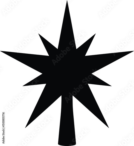 abstract, black and white, stark, geometric, minimalist, bold, high contrast, simplistic design, clean lines, pointed star shape
