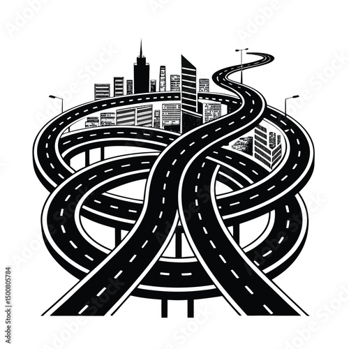 winding road in the city
