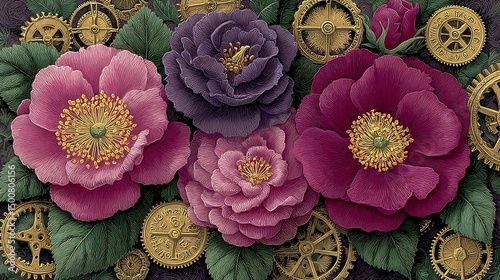 Steampunk Roses: A Whimsical Tapestry of Blooms and Gears