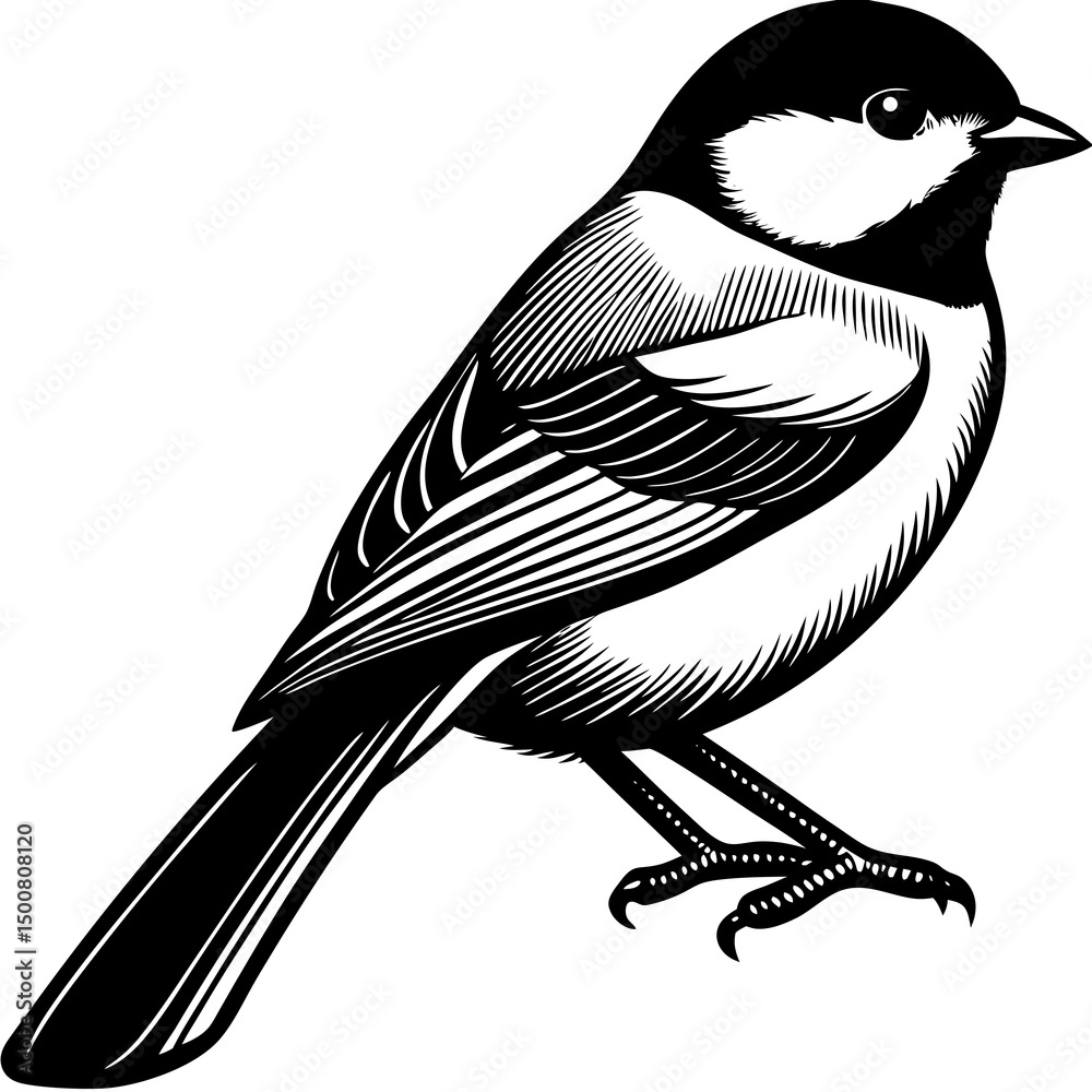 Naklejka premium black and white bird