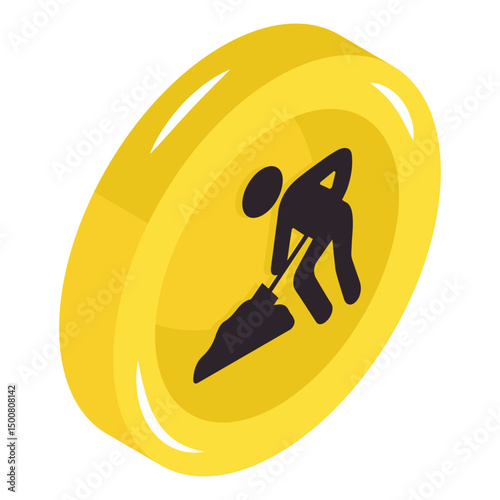 Premium download icon of under construction board photo