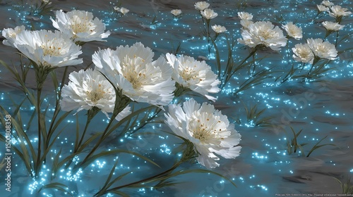 Enchanted Field of Luminescent Blooms: A Digital Fantasy