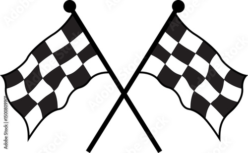 two crossed checkered flag waving Racing flag silhouette vector car racing flag sports finish line flag eps vector file
