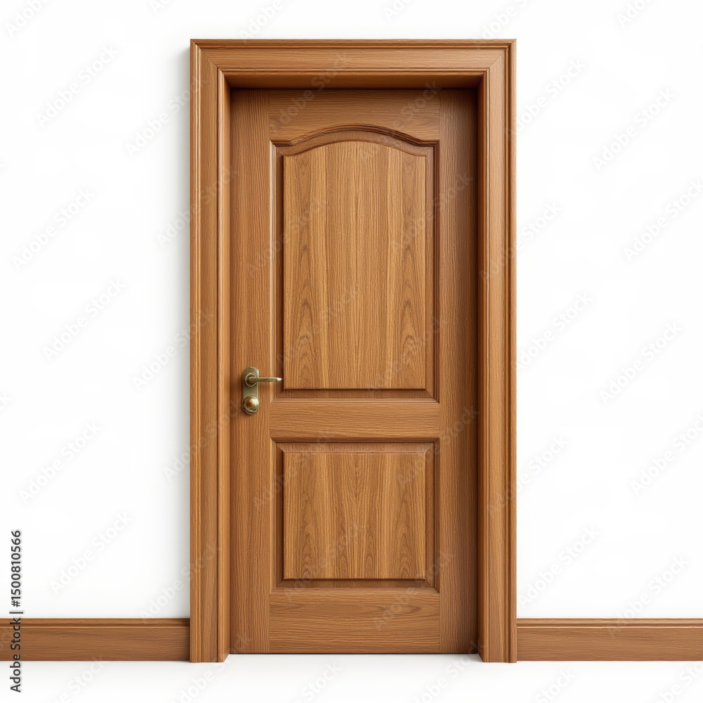 Wooden door with classic design, showcasing its elegant finish and craftsmanship Wooden door with classic design, showcasing its elegant finish and craftsmanship