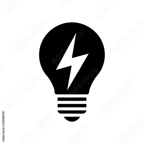 Electric bulb silhouette vector bold geometric