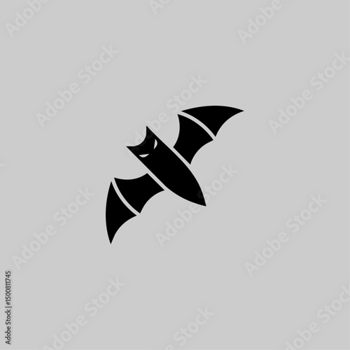 Bat flying icon logo flat vector design