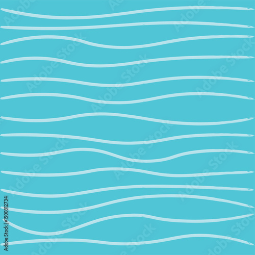 Abstract blue wave pattern with flowing lines and light, seamless ocean art illustration