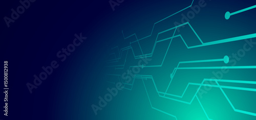 Digital technology speed connect blue green background, cyber nano information, abstract communication, innovation future tech data, internet network connection, Ai big data, line dot illustration 3d