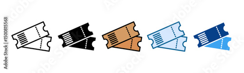 Ticketing Icon Set Multiple Style Collection